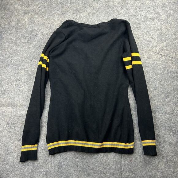 Harry Potter Youth Size Large (16) Cardigan Sweater Black Hufflepuff Crest - Picture 5 of 7